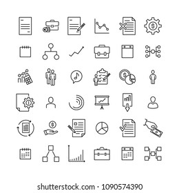 Set of management thin line icons. High quality pictograms of business. Modern outline style icons collection. 