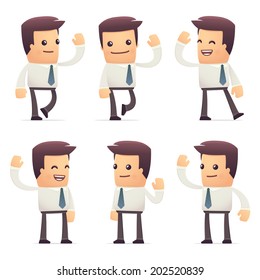 set of manager character in different interactive  poses