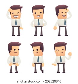 set of manager character in different interactive  poses