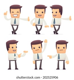 set of manager character in different interactive  poses