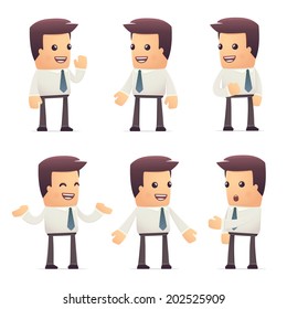 set of manager character in different interactive  poses