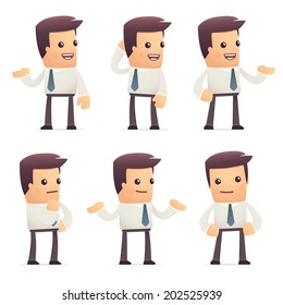 set of manager character in different interactive  poses