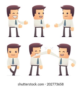 set of manager character in different interactive  poses