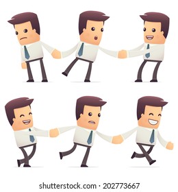 set of manager character in different interactive  poses