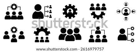   Set of manager icon set. Containing leadership, supervision, hiring, coaching, management, development,of vector illustration