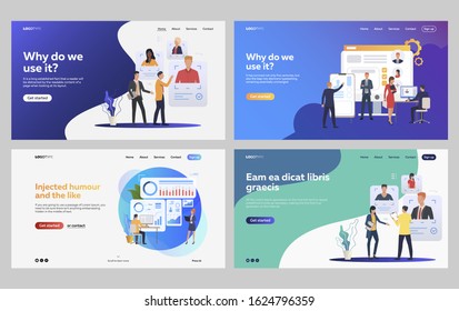 Set of managers analyzing candidates. Flat vector illustrations of business people hiring employees. Human resource management, recruitment concept for banner, website design or landing web page