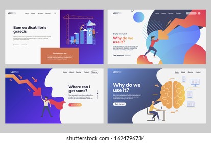 Set of managers searching for crisis solution. Flat vector illustrations of business people resisting startup crash. Startup development, crisis concept for banner, website design or landing web page