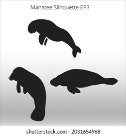 set of manatee silhouettes, line isolated or logo isolated sign symbol vector, outline and stroke style Collection of high-quality vector illustration, svg