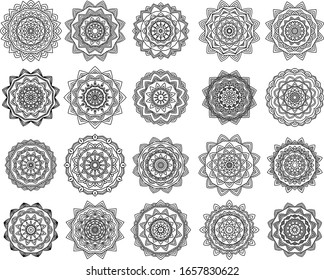 Set Mandala 20 Collection Vector 