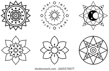 Set of mandala art designs mandala art for beginners design