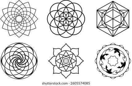 Set of mandala art designs mandala art for beginners design