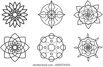 Set of mandala art designs mandala art for beginners design
