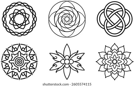 Set of mandala art designs mandala art for beginners design