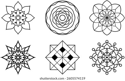 Set of mandala art designs mandala art for beginners design