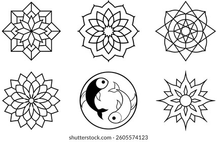 Set of mandala art designs mandala art for beginners design