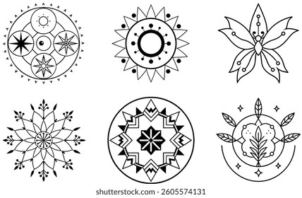 Set of mandala art designs mandala art for beginners design