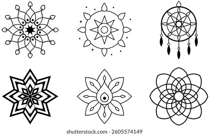 Set of mandala art designs mandala art for beginners design