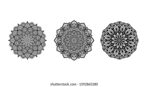 set mandala art Free Vector