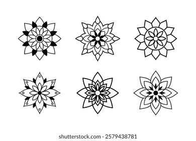 Set of mandala art on white background bundle