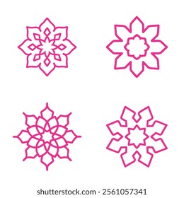 set of mandala art vector illustration