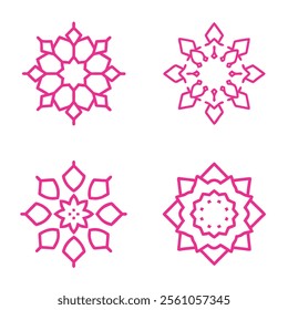 set of mandala art vector illustration