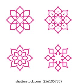 set of mandala art vector illustration