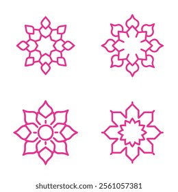 set of mandala art vector illustration
