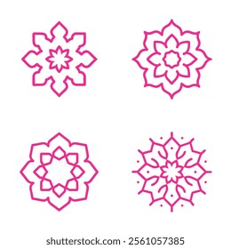 set of mandala art vector illustration