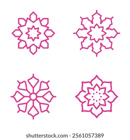 set of mandala art vector illustration