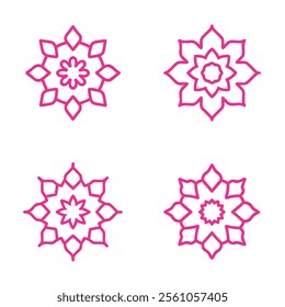 set of mandala art vector illustration