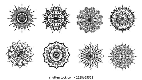Set Mandala, Black mandala,
luxury ornamental mandala design background,mandala design,Mandala pattern Coloring book Art wallpaper design, tile pattern, Islam, Arabic, Indian, Black and White mandala
