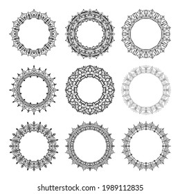 Set mandala dekoratives Design zum Färben