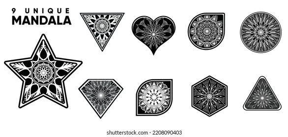 set mandala, mandala design background,mandala design,Mandala pattern Coloring book Art wallpaper design, tile pattern, greeting card