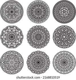 Set of Mandala design, Big collection of mandala patterns decoration