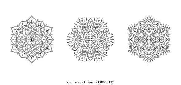 Set of mandala for design or mehndi