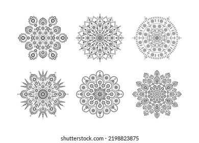 Conjunto de mandala para el diseño o el mehndi