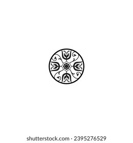 set of mandala elements black circles black