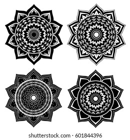 Set mandala. Ethnic round ornaments. Vector art