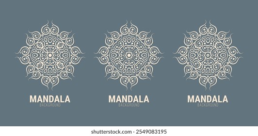Set of Mandala flat background design template