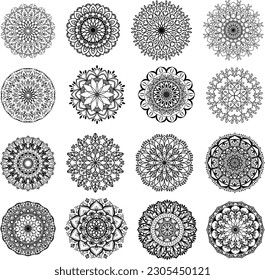 Set of mandala flower illustration
