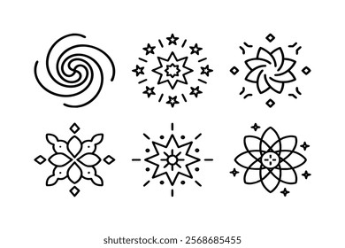 set of mandala icon vector 