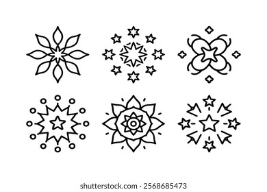 set of mandala icon vector 