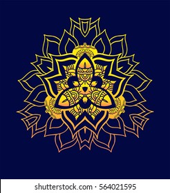 Set of  mandala logo design templates. Symmetrical kaleidoscope pattern. For invitation, wedding, banner, greeting card . Vector illustration.