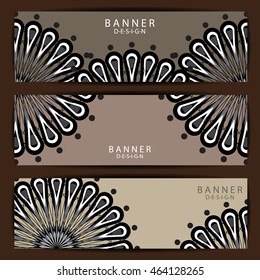 Set of  mandala  ornament banners and card vector design