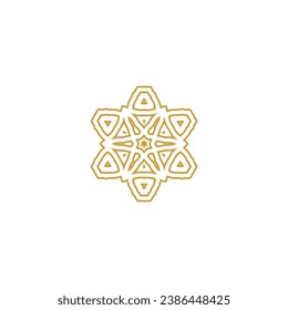 set of mandala ornaments gold color floral