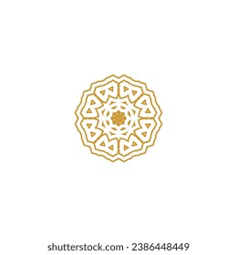 set of mandala ornaments gold color design