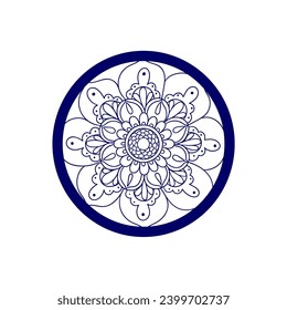set of mandala outline element poses stress