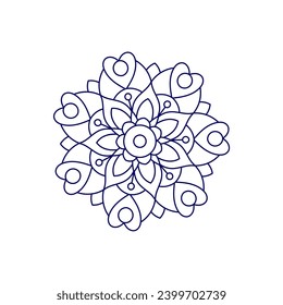 set of mandala outline element poses flower