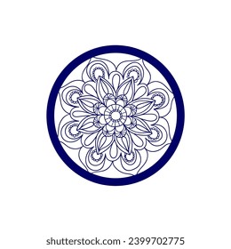 conjunto de elementos de contorno de mandala posa relajación