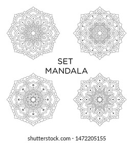 Set Of Mandala Pattern Template